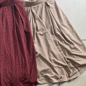 Two polka dot Lularoe Skirts size Small.